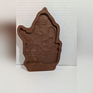 Vintage Longaberger Pottery Santa Cookie Mold